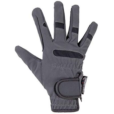 HKM Gentle Guanti da equitazione, taglia L, colore: grigio/nero HKM Gentle Guanti da equitazione, taglia L, colore: grigio/nero