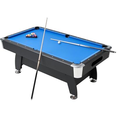 VEVOR Set Tavolo da Biliardo Pieghevole, 213 cm con Finitura in Legno, Portatile Tavolo da Gioco con Piedini Regolabili, Set Completo con Palline, Stecche, Rastrelliera, Gesso, Nero con Panno Blu VEVOR Set Tavolo da Biliardo Pieghevole, 213 cm con Finitura in Legno, Portatile Tavolo da Gioco con Piedini Regolabili, Set Completo con Palline, Stecche, Rastrelliera, Gesso, Nero con Panno Blu