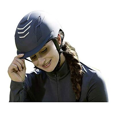 HKM Sportive Casco da equitazione, 52-56 cm, colore: Blu scuro HKM Sportive Casco da equitazione, 52-56 cm, colore: Blu scuro