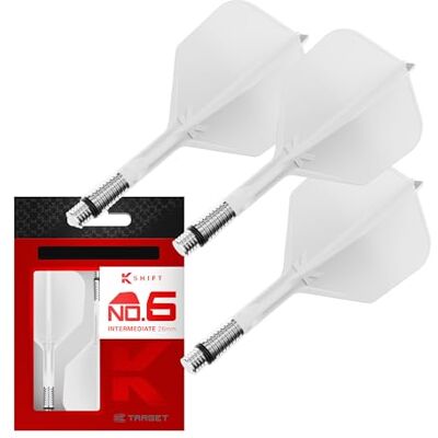 Target Darts K-Shift N. 6 Integrato Voli e Alberi K Shift N. 6 Volo e Albero Sistema, Bianco/Trasparente/Nero – K-Flex Corto/Intermedio/Medio Shift Girevole Base, Professionali Freccette Accessori Target Darts K-Shift N. 6 Integrato Voli e Alberi K Shift N. 6 Volo e Albero Sistema, Bianco/Trasparente/Nero – K-Flex Corto/Intermedio/Medio Shift Girevole Base, Professionali Freccette Accessori