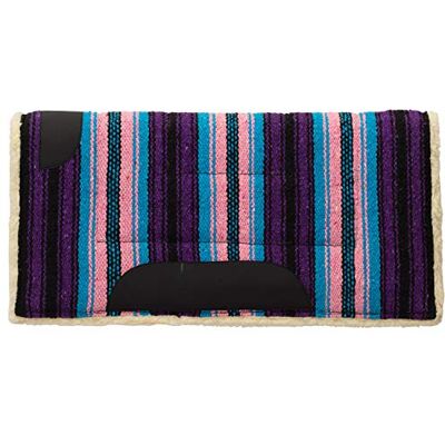 Weaver Equine Weaver Leather Pony Acrylic Saddle Pad, Straight, Sottosella Unisex, Righe Rosa/Viola, 22" L x 22" W Weaver Equine Weaver Leather Pony Acrylic Saddle Pad, Straight, Sottosella Unisex, Righe Rosa/Viola, 22" L x 22" W