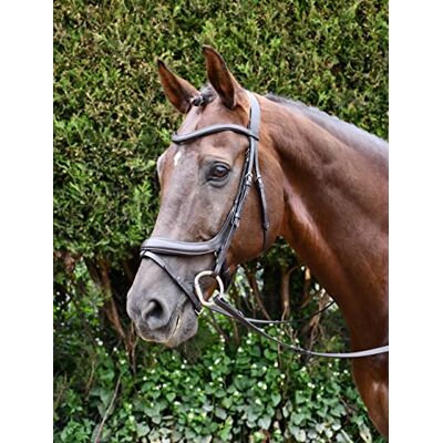 Rhinegold R176-XF-BLK, PRO-Anatomic Flash Bridle-Extra Full-Black Unisex-Adulto, Nero Rhinegold R176-XF-BLK, PRO-Anatomic Flash Bridle-Extra Full-Black Unisex-Adulto, Nero