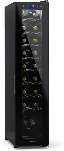 KLARSTEIN Cantinetta Vino Refrigerata a Zona Singola per Interno/Esterni, Frigo Bar, Cantina Vino con Porta in Vetro, Mini Frigo Silenzioso, Frigorifero Piccolo Touch Control, 5-18°C, 18 Bottiglie