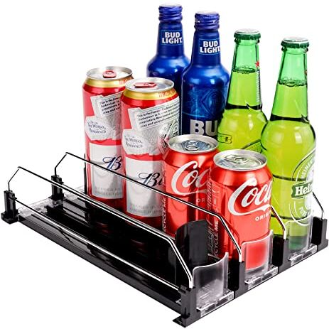 BingoHive Dispenser Automatico Lattine Frigorifero Organizer per Cucina Organizzatori per Frigo Dispensa Controsoffitto 12 Bottiglie Di Soda Bevande 330ML 440ML 500ML