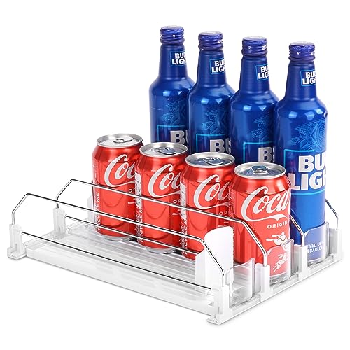 BingoHive Automatico Dispenser Lattine Frigorifero Organizer Birra Lattina Organizzatori per Frigo Cucina Dispensa Controsoffitto 12 Bottiglie Di Birra Soda Bevande 330ML 440ML 500ML Organizzatore