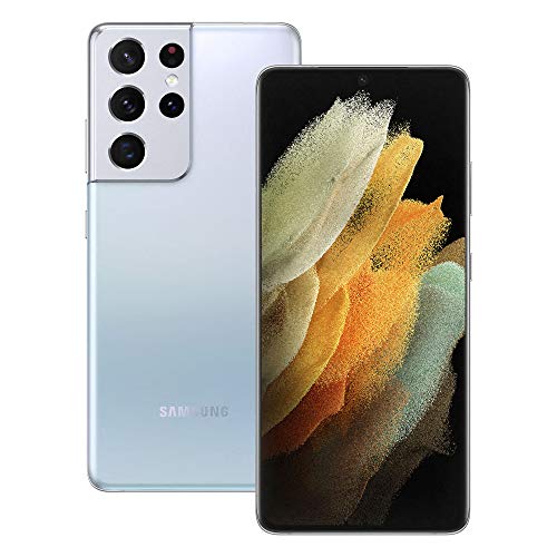 Samsung Smartphone Galaxy S21 Ultra 5G, Display 6.8" Dynamic AMOLED 2X, 4 fotocamere posteriori, 256 GB, RAM 12GB, Batteria 5000mAh, Dual SIM+eSIM, (2021) [Versione Italiana], Argento (Phantom Silver)