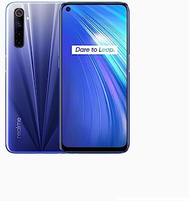 Realme 6 Smartphone, 4 GB + 64 GB, Fotocamera AL QUAD da 64 MP, Display Ultra Fluido a 90 Hz da 16.5 cm, Processore Helio G90T, Blu (Comet Blue)