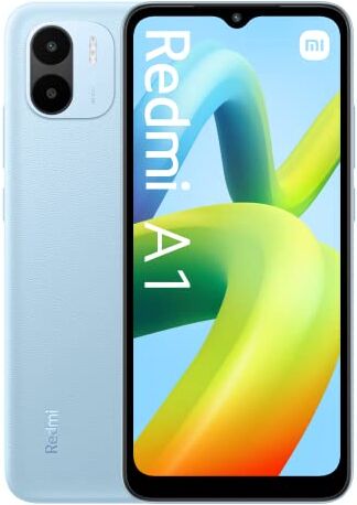 Xiaomi Redmi A1 Smartphone 4G, ampio display HD+ da 6,52", batteria 5000 mAh, doppia fotocamera 8 MP, 32 GB, colore: blu.