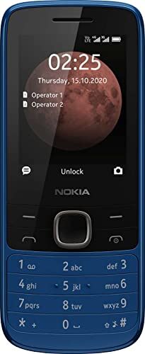 Nokia 225 adatto a tutti gli operatori 0.06 GB, Telefono Cellulare 4G Dual Sim, Display 2.4" a Colori, Bluetooth, Fotocamera, Blue, [Italia]