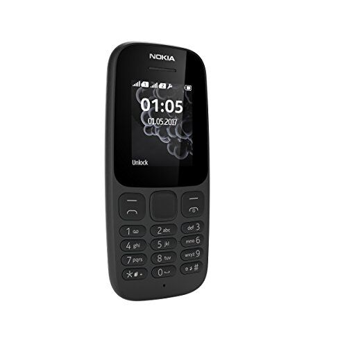 Nokia 105 2017 Telefono Cellulare, Display 1.8'', 4 MB, Nero [Italia]