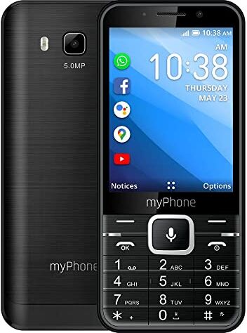 MP myPhone Up Smart 4G LTE, Whatsapp,Facebook,Google Apps,3.2, 1200 mAh, GPS, 4GB ROM, 5MP, KaiOS, Wi-Fi, nero