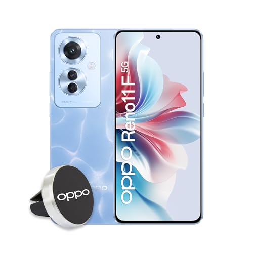 Oppo Reno11 F 5G Smartphone,Tripla fotocamera 64+8+2MP, Selfie 32MP, Display 6.7”120HZ AMOLED FHD+, 5000mAh, RAM 8(+4GB/6GB/8GB)+ROM 256GB (esp2TB), Supporto Auto [Versione Italia], Ocean Blue