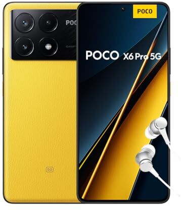 Xiaomi POCO X6 Pro Smartphone 12+512GB, Schermo Amoled 6.67 120HZ 1.5K, MediaTek Dimensity 8300-Ultra Processore, Tripla fotocamera fino a 64 MP Con OIS, 5100mAh, Giallo (Versione IT)