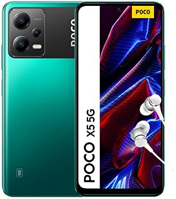 Xiaomi POCO X5 5G Smartphone 6+128GB, AMOLED DotDisplay 120Hz FHD+ 6.67", Snapdragon 695, 48MP AI tripla fotocamera, 33W ricarica veloce, 5000mAh, Green (IT + 2 anni garanzia)