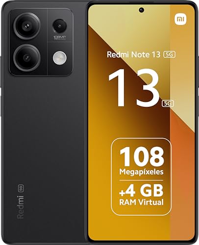 Xiaomi Redmi Note 13 5G- Smartphone 6GB RAM 128GB ROM, Display 6.67'' 120Hz FHD+, Fotocamera Professionale 108MP, 5000Mah, Nero [Versione Globale] (MZB0FPBEU)