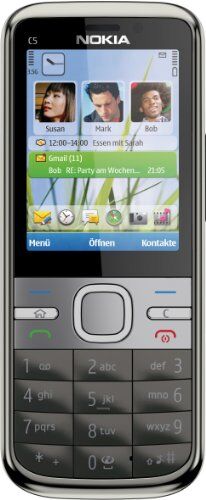 Nokia C5 Smartphone (Display 5,6 cm (2,2 pollici) , Bluetooth,Fotocamera da 3,2 Megapixel ), colore: Grigio [Importato da Germania]