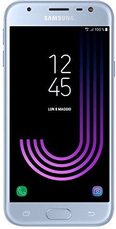 Samsung Galaxy J3 (2017) Smartphone, Blue Silver, 16 GB Espandibili, Dual SIM [Versione Italiana]