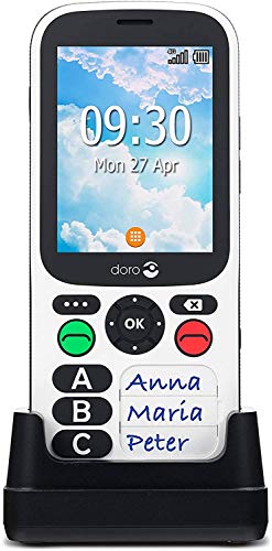 Doro 780X 4G Telefono Cellulare Anziani Tastiera Semplice Max 3 Contatti Timer Sicurezza Tasto SOS con GPS Salvavita Anziani Allarme Base Ricarica Blocco Chiamate Resistente all'Acqua