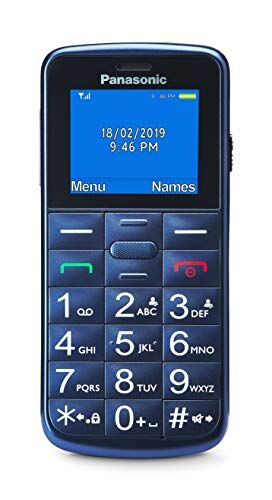 Panasonic KX-TU110 Cellulare Facilitato, Ampio Display a Colori, Dual SIM, Chiamate Prioritarie a Mani Libere, Resistente agli Urti, Batteria a Lunga Durata, Blu