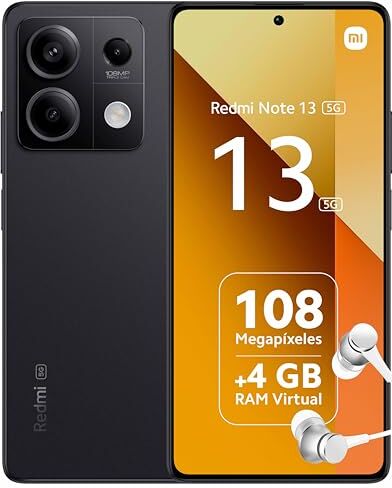 Xiaomi Redmi Note 13 5G 8+256GB, Fotocamera Super-Clear da 108 MP, Schermo da 6,67", 5.000 mAh, Nero (IT Versione)