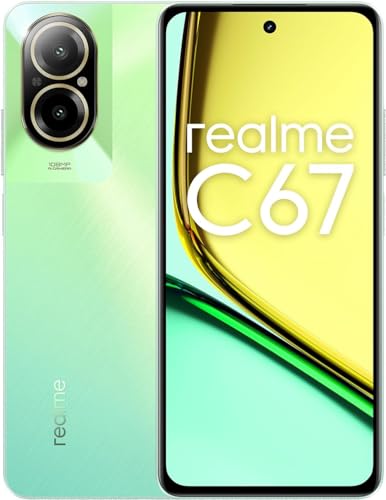 Realme Smartphone C67, 108 MP, fotocamera AI, Snapdragon 685, processore fino a 8 GB RAM + 256 GB ROM, 5000 mAh, batteria 33 W, ricarica Supervooc, display 6,72 pollici (16,72 cm), 90 Hz, verde