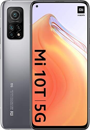 Xiaomi Mi 10T Smartphone 6+128GB, display 6.67” Full HD+, Snapdragon 865, 64MP AI Triplo-Camera, batteria 5000mAh, Lunar Silver (Versione ufficiale + garanzia 2 anni)