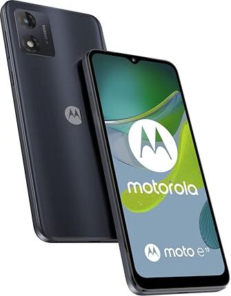 Motorola e13 Smartphone batteria 5000 mAH, Dolby Atmos Stereo Speakers, 13MP, 128 GB, Nero (Black)