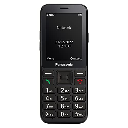 Panasonic KX-TU250EXB 4G Essentials Telefono cellulare, pulsante di chiamata di emergenza SOS, funzione vivavoce, ampio display