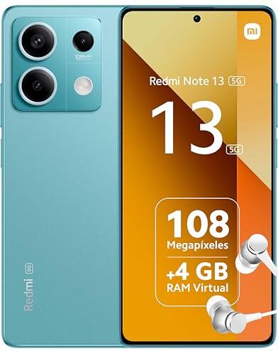 Xiaomi Redmi Note 13 5G 8+256GB, Fotocamera Super-Clear da 108 MP, Schermo da 6,67", 5.000 mAh, Blu Ghiaccio (IT Versione)