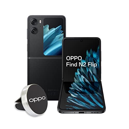 Oppo Find N2 Flip Smartphone 5G, AI Doppia fotocamera 50+8MP, Selfie 32MP, Display 6.8/3.26”120HZ AMOLED, 4300mAh, RAM 8GB (fino 16GB),ROM 256GB, +Supporto Auto [Versione Italia], Astral Black