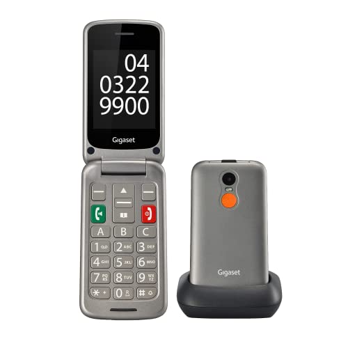 Siemens GL590 Telefono cellulare senior con tasti e numeri grandi suonerie e suono forte tasto SOS vibrazione, radio, funzione torcia senza provider, grigio