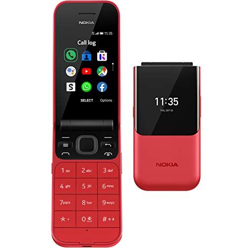 Nokia 2720 Telefono Cellulare 4G Dual Sim, Display 2.8" a Colori, 4GB, Tasti Grandi, Tasto SOS, Bluetooth, Whatsapp, Fotocamera, Rosso, Italia