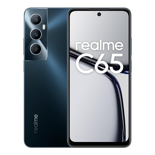 Realme c65 Smartphone 8+256 GB, Fotocamera con AI da 50 MP, Display da 6,67" con Frequenza di aggiornamento 90 Hz, Ricarica rapida da 45W, Batteria massiva da 5.000mAh, NFC supportato, Starlight Black