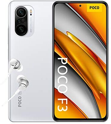 Xiaomi Poco F3 Smartphone 8e 256 Gb, 6.67 Pollici, 120 Hz Amoled Dotdisplay, Snapdragon 870, 48 Mp Tripla Camera, 4520 Mah, Versione Italiana, Bianco, Arctic White, 256 gb