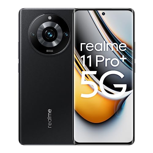 Realme 11 Pro+ 5G 12+512GB Smartphone, Fotocamera SuperZoom OIS da 200 MP, Display curvo da 120 Hz, Batteria massiva da 5.000 mAh, Ricarica SUPERVOOC da 100 W, Astral Black, Versione Italiana