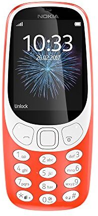 Nokia 3310 Telefono cellulare 2.4" ((6,1 cm) 2 MP, Bluetooth, 1200 mAh, Dual SIM)), Arancione [Germania]