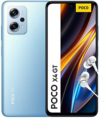 Xiaomi POCO X4 GT 5G Smartphone 8+128GB, 6.6” 144Hz DynamicSwitch DotDisplay, MediaTek Dimensity 8100, Tripla 64MP, 5080mAh, 67W Turbo Charging, Blue (versione IT + garanzia 2 anni) con Alexa