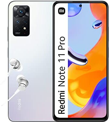 Xiaomi Redmi Note 11 Pro Smartphone 6+128GB, 6.67” 120Hz FHD+ AMOLED DotDisplay, MediaTek Helio G86, 108MP+8MP+2MP+2MP AI quad Camera, 5000mAh, Polar White (Versione IT + 2 Anni di Garanzia)