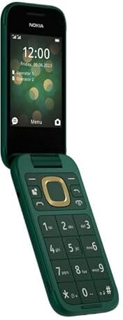 Nokia 2660 Telefono Cellulare 4G Dual Sim, Display 2.8", Tasti Grandi, Tasto SOS, Fotocamera, Bluetooth, Radio FM Wireless e lettore mp3, Ampia batteria, Verde, Italia