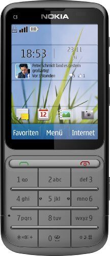 Nokia C3-01 Touch and Type Cellulare, schermo Touchscreen da 6,1 cm (2,4 pollici), fotocamera da 2 megapixel, colore: Grigio