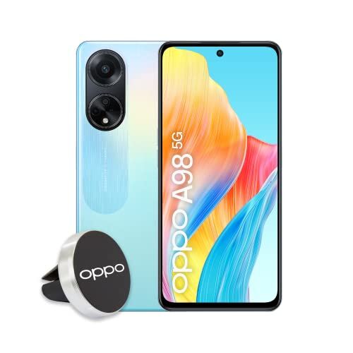 Oppo A98 5G Smartphone, Tripla Fotocamera 64MP, Selfie 32 MP, Display 6.72” 120HZ LDC FHD+, 5000mAh, RAM 8, Esp 4GB/6GB/8GB + ROM 256GB, esp 1TB, IPX4, Supporto Auto, Versione Italia, Dreamy Blue