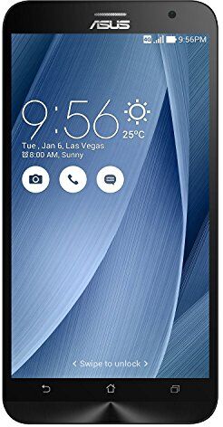 Asus ZenFone 2 Smartphone, Schermo da 5.5", Processore Quad Core 1,8 GHz, RAM 4 GB, 16 GB, Dual SIM, Argento