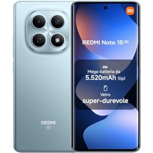 Xiaomi Redmi Note 15 5G, Smartphone 6+128GB, Design ultrasottile, Resistenza IP65, Fotocamera super nitida da 108 MP, Display FHD+ da 6,77", Blu Ghiacciaio, Garanzia 2 anni, Caricatore non incluso Xiaomi Redmi Note 15 5G, Smartphone 6+128GB, Design ultrasottile, Resistenza IP65, Fotocamera super nitida da 108 MP, Display FHD+ da 6,77", Blu Ghiacciaio, Garanzia 2 anni, Caricatore non incluso