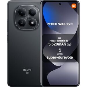 Xiaomi Redmi Note 15 5G, Smartphone 8+256GB, Design ultrasottile, Resistenza IP65, Fotocamera super nitida da 108 MP, Display FHD+ da 6,77", Nero, Garanzia 2 anni, Caricatore non incluso Xiaomi Redmi Note 15 5G, Smartphone 8+256GB, Design ultrasottile, Resistenza IP65, Fotocamera super nitida da 108 MP, Display FHD+ da 6,77", Nero, Garanzia 2 anni, Caricatore non incluso