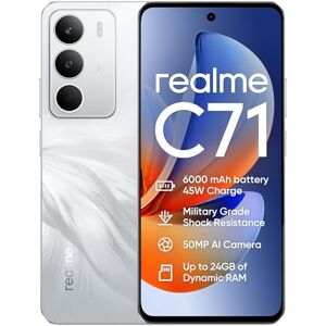 Realme C71 Smartphone 4G,6+128GB,Batteria 6000 mAh,Ricarica rapida 45 W,Fotocamera AI da 50MP,Display 120 Hz,Resistenza agli urti di grado militare,Impermeabilità quotidiana,Bianco (Senza Adattatore) Realme C71 Smartphone 4G,6+128GB,Batteria 6000 mAh,Ricarica rapida 45 W,Fotocamera AI da 50MP,Display 120 Hz,Resistenza agli urti di grado militare,Impermeabilità quotidiana,Bianco (Senza Adattatore)
