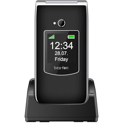 Beafon , Silverline SL605, telefono cellulare pieghevole per anziani con pulsante di emergenza SOS per chiamata di emergenza, display interno a colori 2,4 cm/1,44" segnale luminoso IP54 Beafon , Silverline SL605, telefono cellulare pieghevole per anziani con pulsante di emergenza SOS per chiamata di emergenza, display interno a colori 2,4 cm/1,44" segnale luminoso IP54