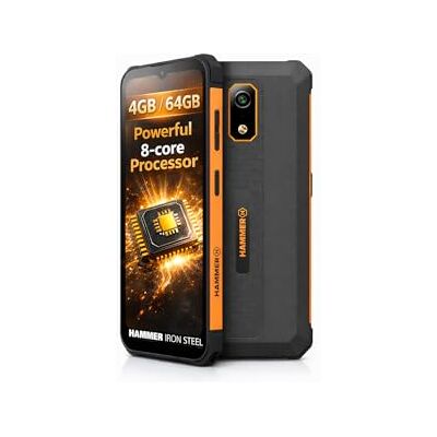 Hammer H Hammer Iron Steel Lite senza contratto, impermeabile, potente batteria da 6500 mAh, 64GB + 4GB di RAM, Android 14, fotocamera da 13 Mpx con sensore di visione notturna IP69, 300 ore di standby Hammer H Hammer Iron Steel Lite senza contratto, impermeabile, potente batteria da 6500 mAh, 64GB + 4GB di RAM, Android 14, fotocamera da 13 Mpx con sensore di visione notturna IP69, 300 ore di standby
