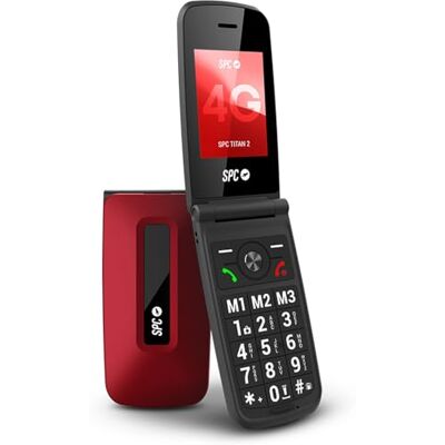SPC TITAN 2 Cellulare senior, tasti grandi, 4G, Rosso SPC TITAN 2 Cellulare senior, tasti grandi, 4G, Rosso