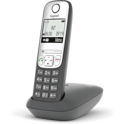Siemens AS485 Telefono Cordless, Tastiera Illuminata, Grigio Antracite Siemens AS485 Telefono Cordless, Tastiera Illuminata, Grigio Antracite