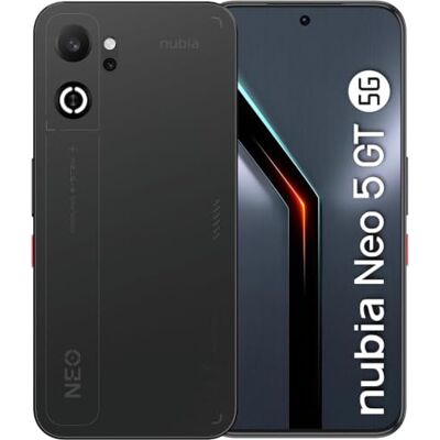 nubia Neo 5 GT Smartphone 5G 6,8’’ AMOLED 120Hz, MediaTek Dimensity 7400, RAM 8GB, 256GB, Batteria 6210mAh, Fotocamera 50MP, Cooling fan, Android 16, Black nubia Neo 5 GT Smartphone 5G 6,8’’ AMOLED 120Hz, MediaTek Dimensity 7400, RAM 8GB, 256GB, Batteria 6210mAh, Fotocamera 50MP, Cooling fan, Android 16, Black